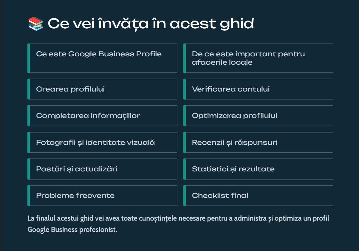 Ce vei învăța în acest ghid